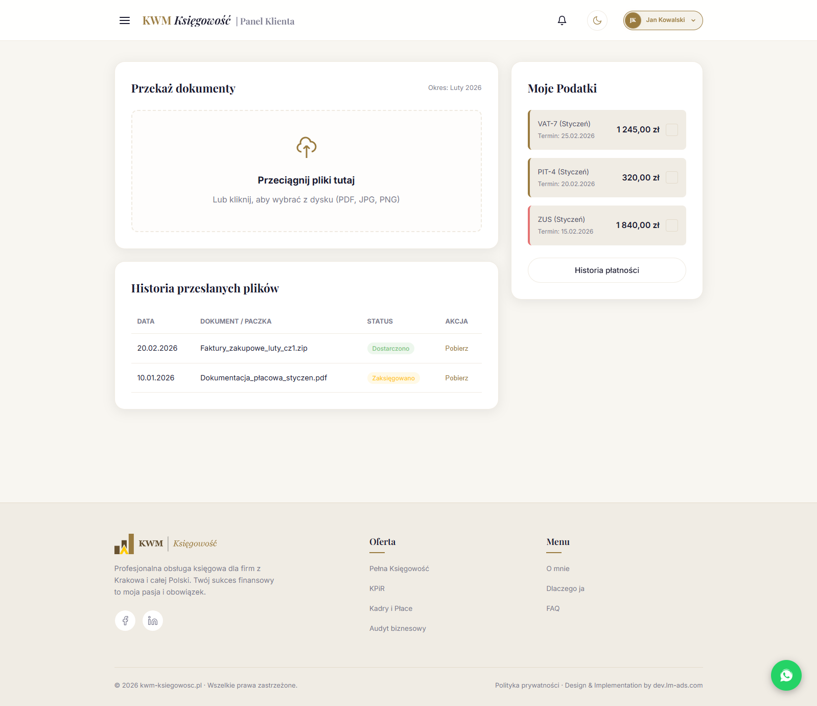 Pulpit klienta - Podgląd